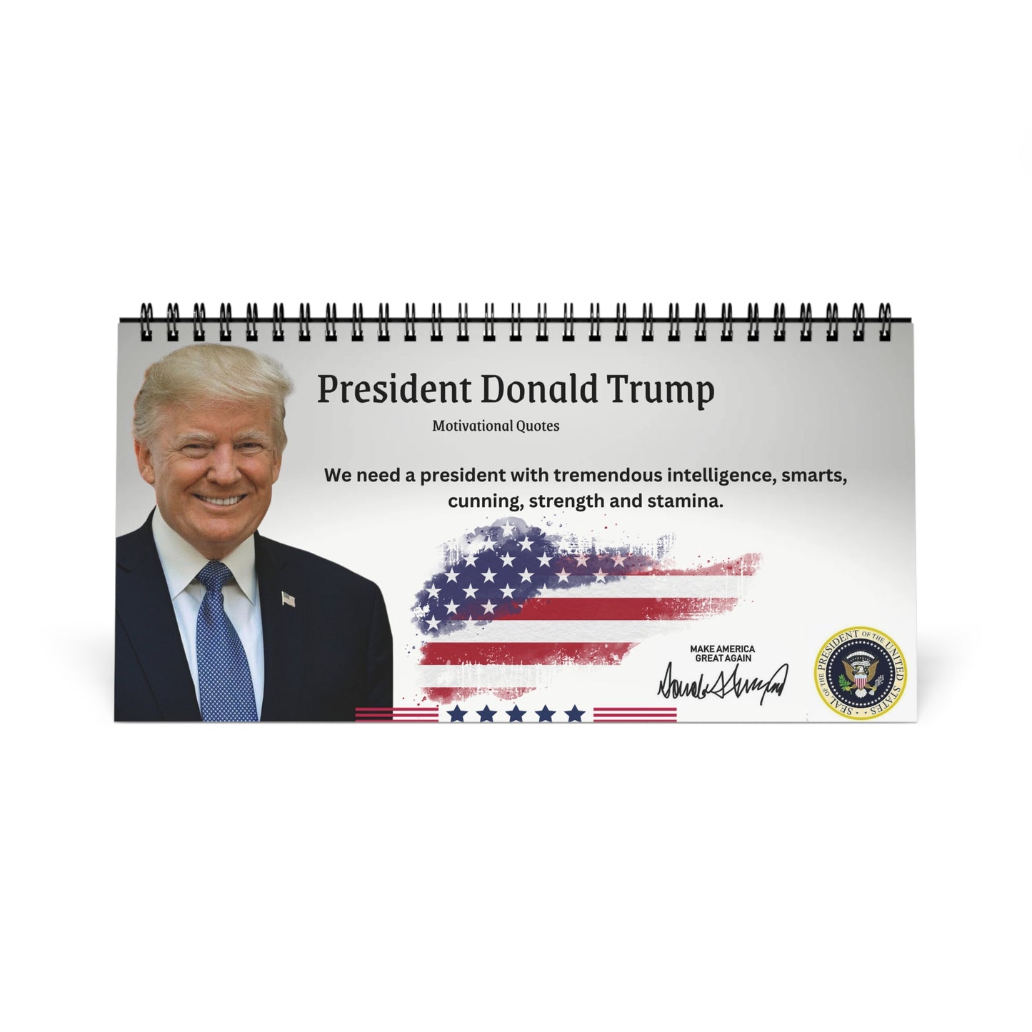 Desktop Calendar, Donald Trump Motivational Quotes Calendar, Inspirational Yearly Planner, Monthly Wall Calendar, Office Desk Decor, 2025